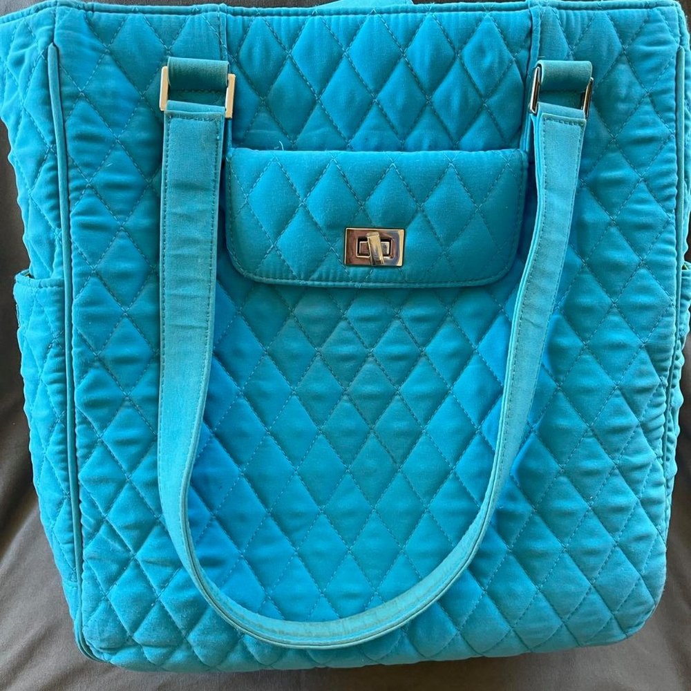 Turquoise Teal and Lime Vera Bradley Tote